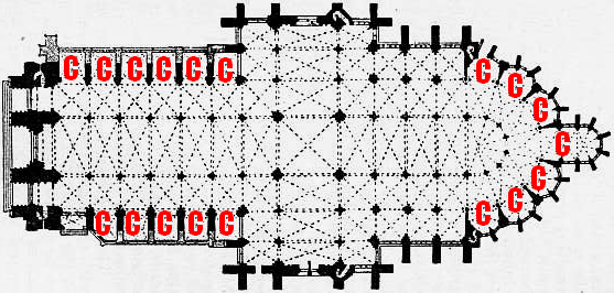 Plan de la cathédrale d'Amiens.