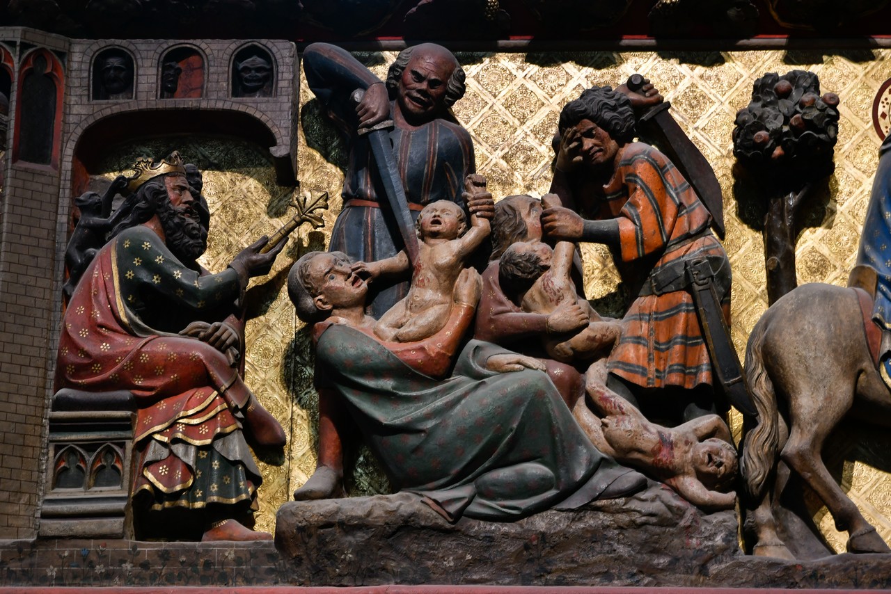 Massacre des innocents, sculpture de la clôture de chœur, début du XIVe siècle.